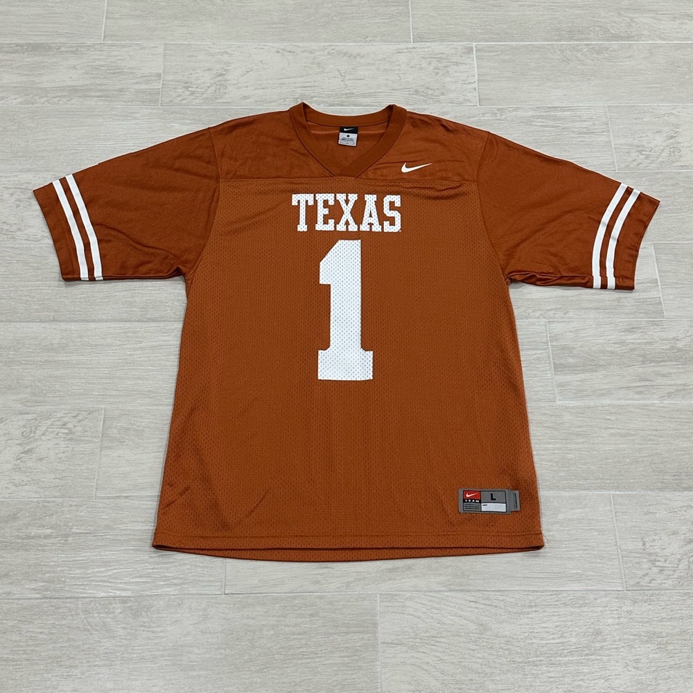 Vintage Nike Team Texas Longhorns Orange #1 Stearns Football Jersey Size L